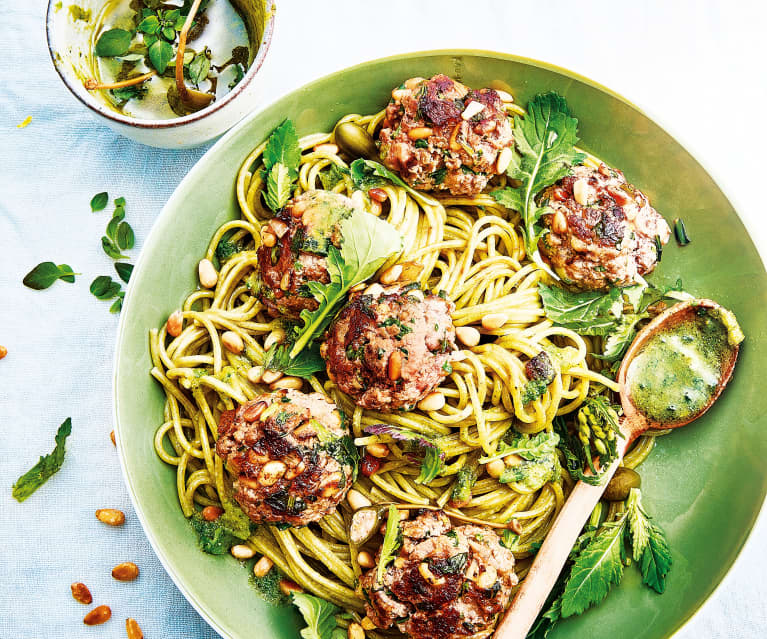 Spaghetti aux boulettes de dinde - 5 ingredients 15 minutes