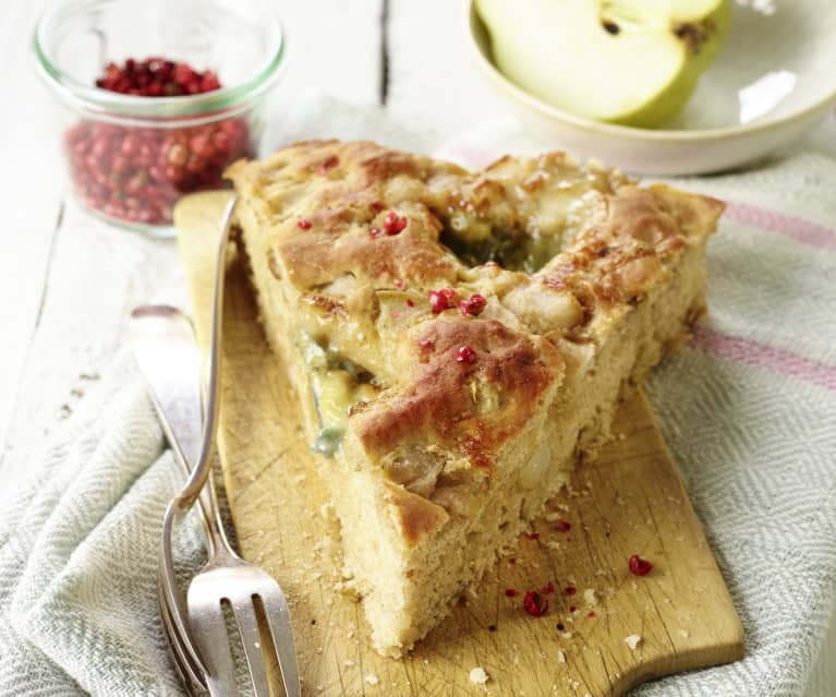 Focaccia vilmoskörtével és gorgonzolával