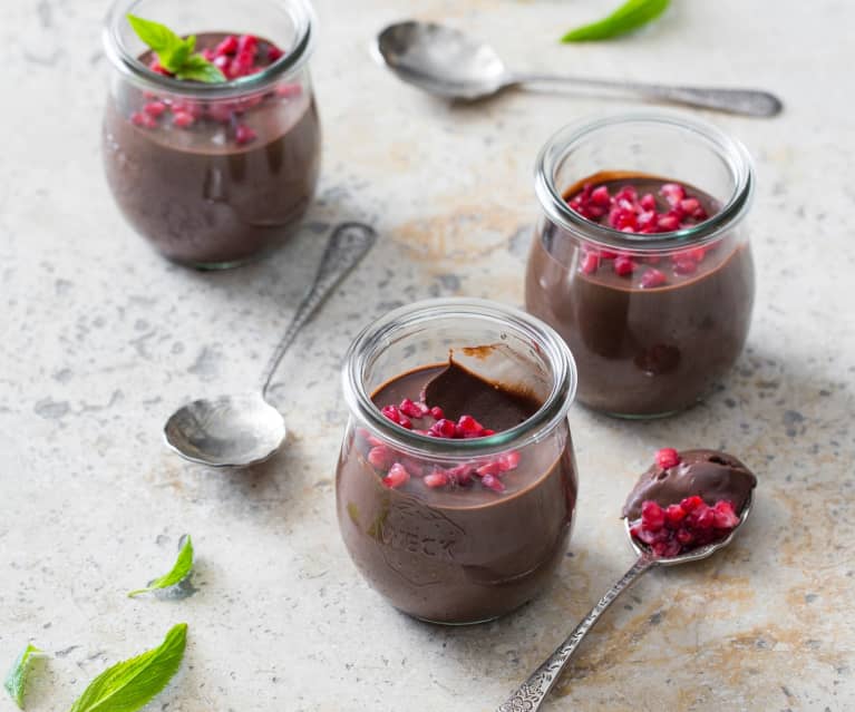 Chocolate tofu mousse pots