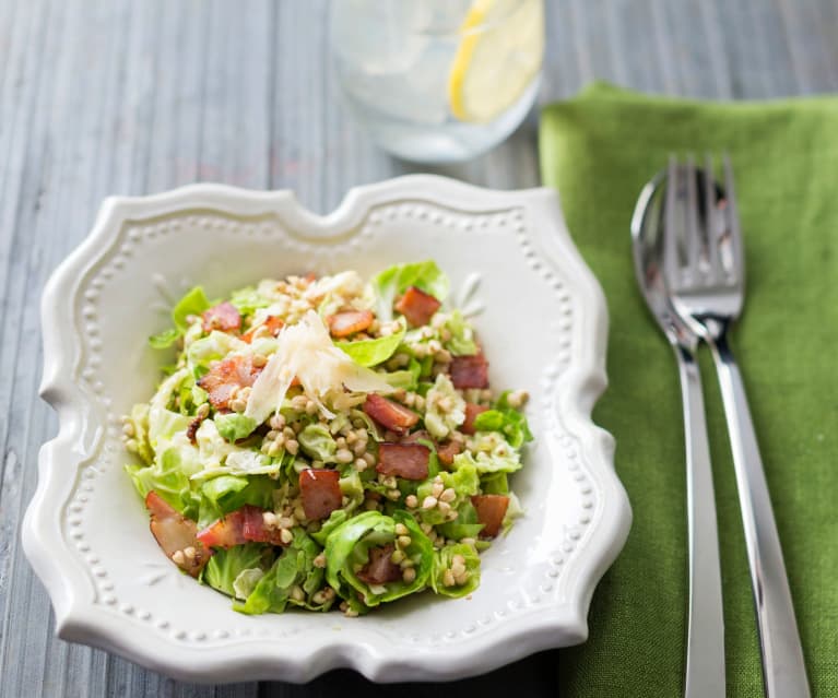 Brussels sprouts and buckwheat winter salad