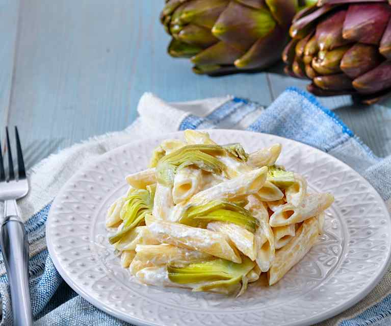 Penne con crema di limone e carciofi