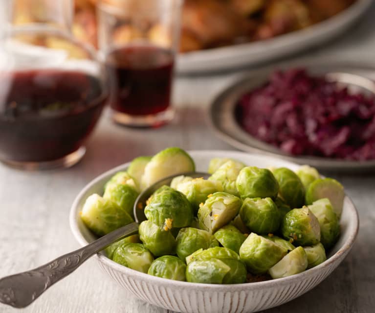 Steamed Brussels Sprouts with Orange Herb Butter