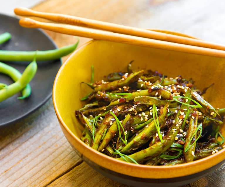 Haricots verts "blistés" à la chinoise (Hestan Cue™)