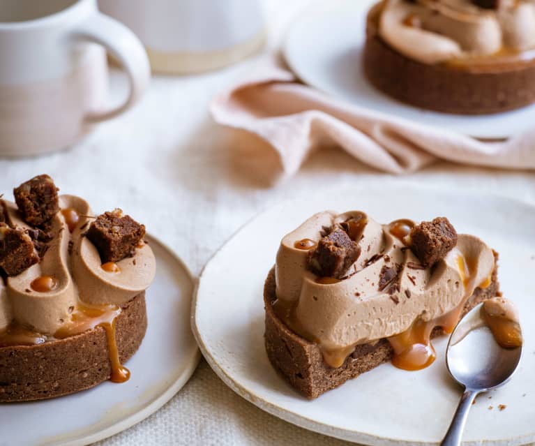 Mini tartelettes chocolat au lait et blanc spéculos - Recette Cake