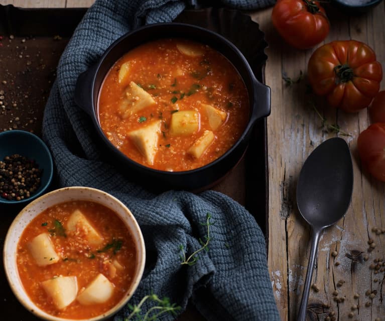 Légumes racines et céréales mélangées