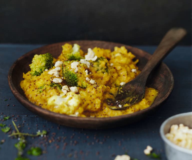 Dahl de lentilles, brocolis et chou-fleur