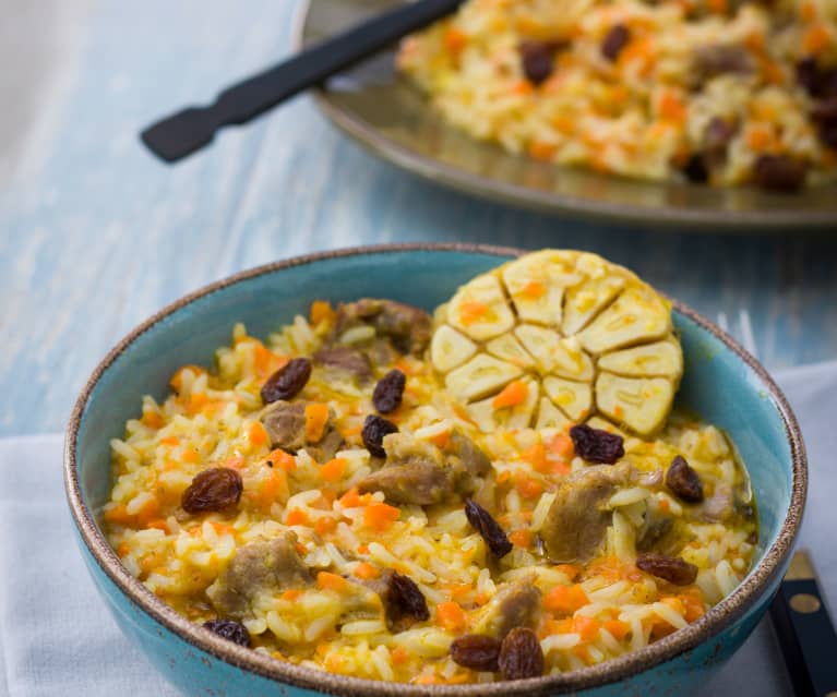 Arroz con cordero y verduras (Plov)