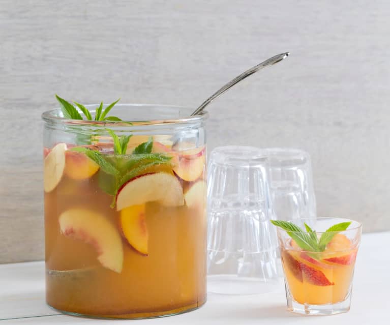 Sparkling white sangria punch