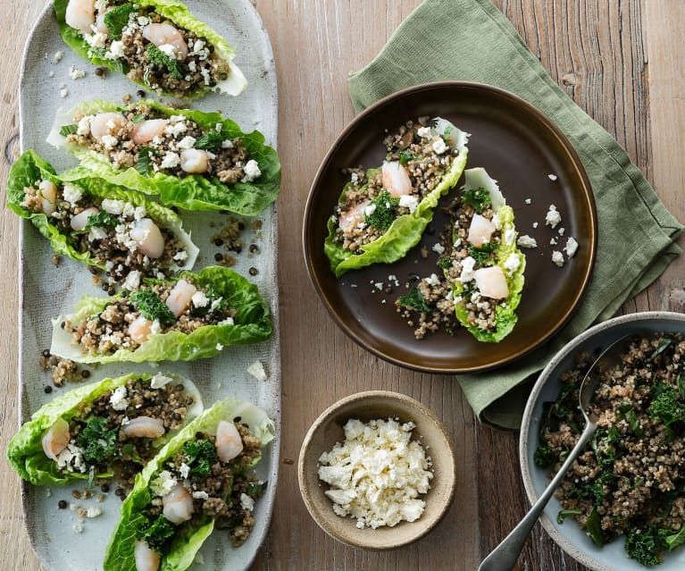 Grain salad lettuce cups