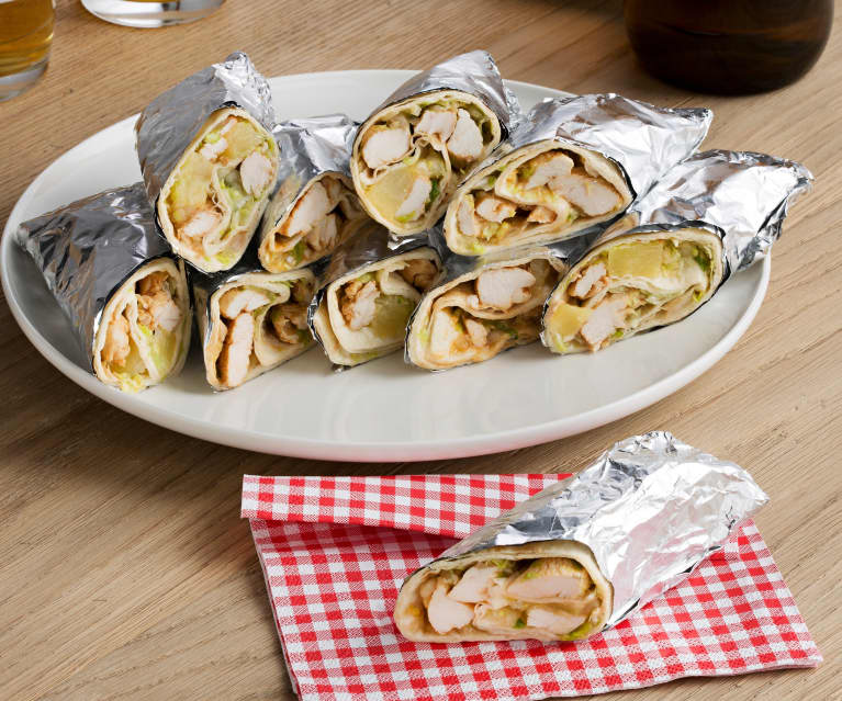 Wraps de frango com ananás