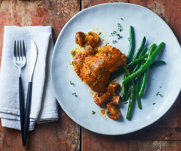 Cosce di pollo e funghi a Cottura Lenta