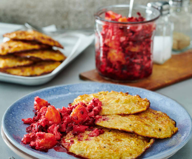 Blumenkohl-Puffer mit Rote-Bete-Salat