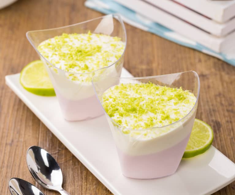 Mousse al lime con cremoso alle fragole