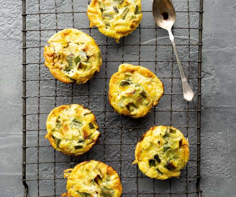 Muffins de tortilla con cebolletas