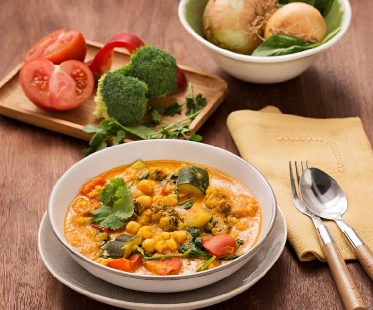 Curry de garbanzos y verduras