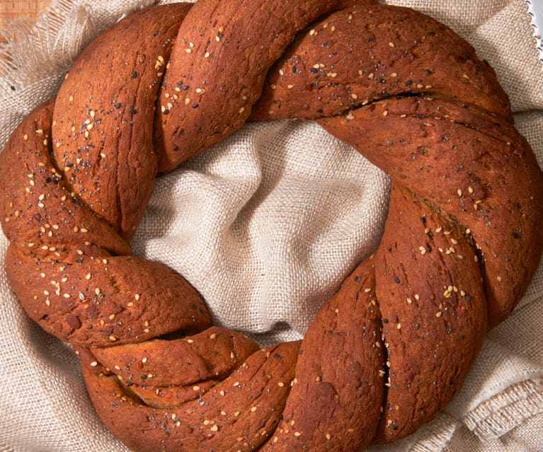 Soy bread with seeds