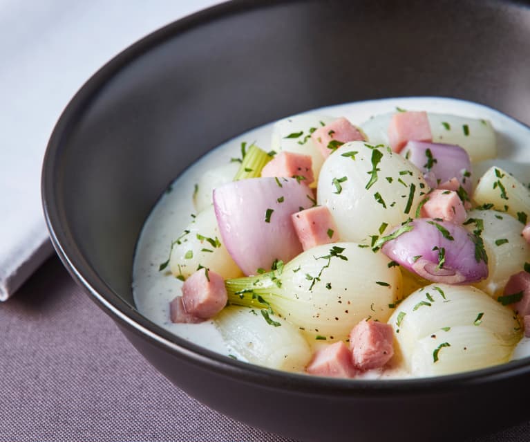 Creamed Pearl Onions with Ham