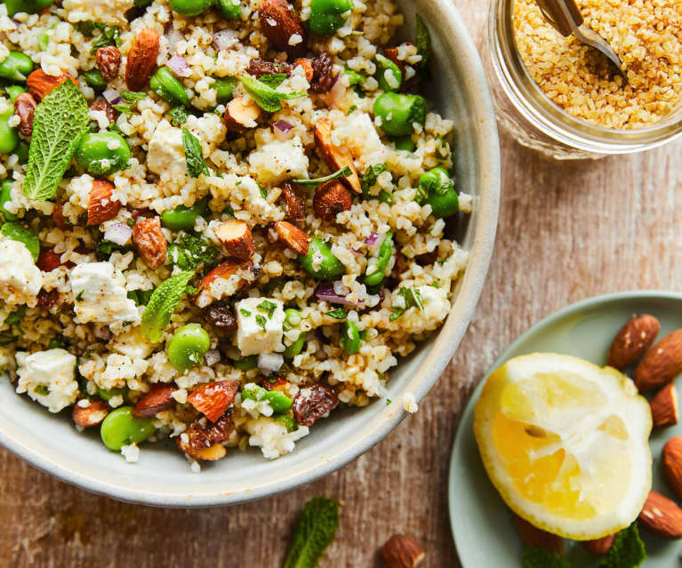 Salade de boulgour aux fèves et amandes