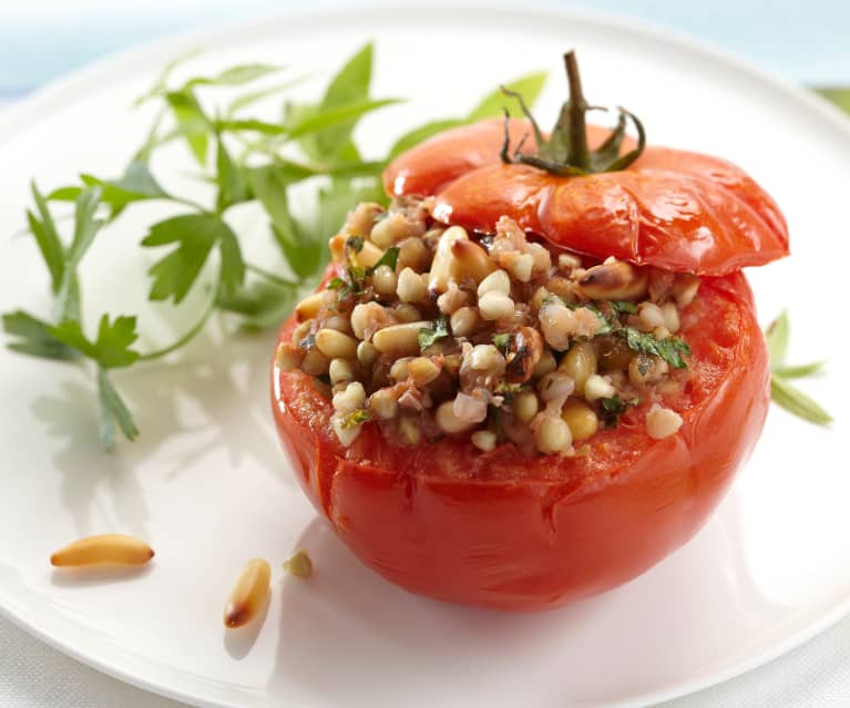 Ochsenherz-Tomaten mit Buchweizen