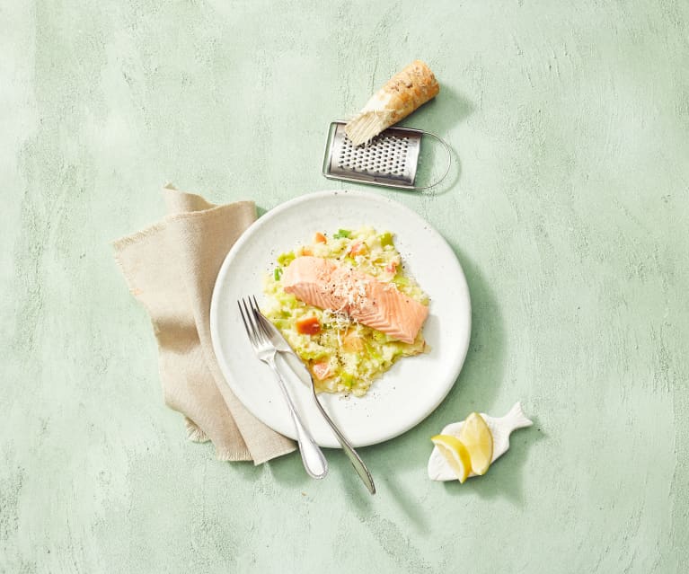 Lachs mit Meerrettich-Apfel-Stampf