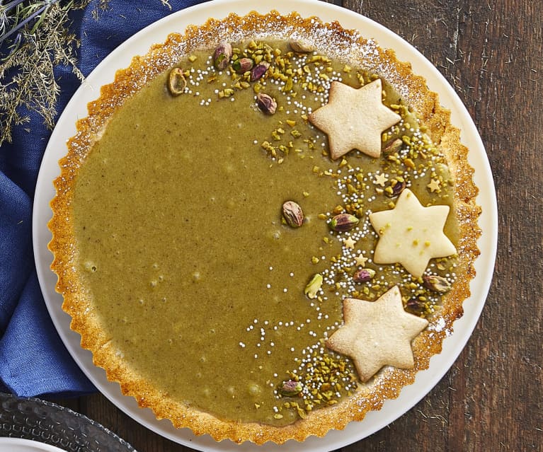 Crostata natalizia con crema di pistacchi