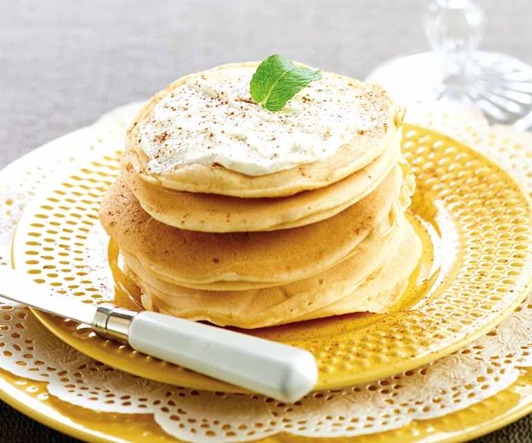 Panquecas com queijo de barrar