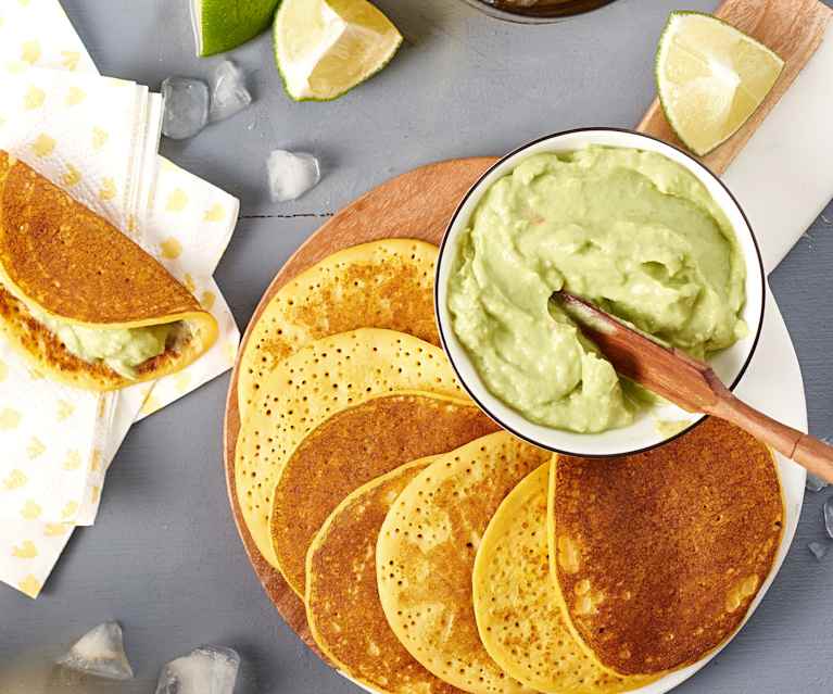 Mini-crêpes de potiron au guacamole