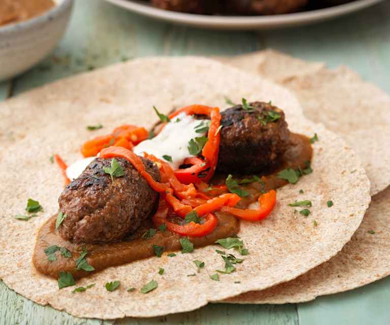 Cevapcici with Ajvar (Balkan sausage with Aubergine and Pepper Dip)