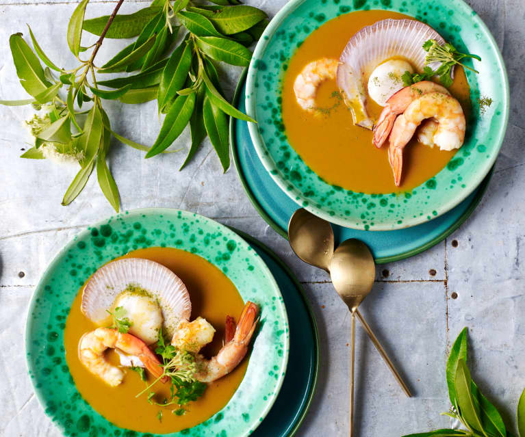 Prawn bisque with lemon myrtle (TM6, Andrew Fielke)