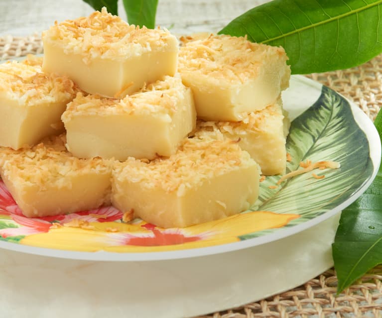 Better for you Butter Mochi, a Hawaiian Dessert