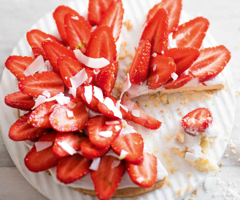 Tarte coco aux fraises