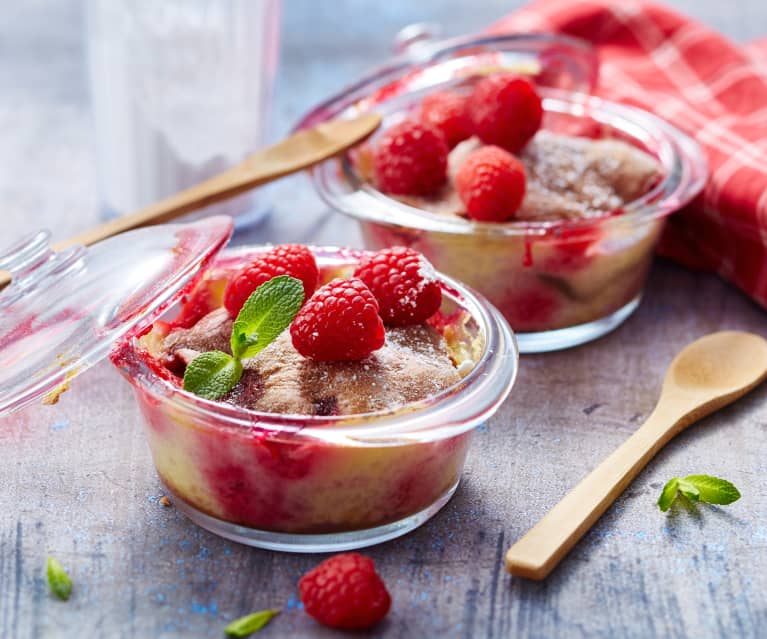 Lasagne chocolat, crème vanille et framboises