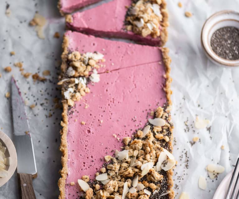 Tarta de frambuesa e hibiscus.