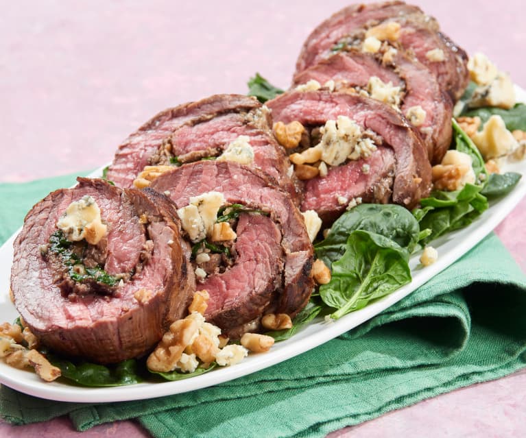 Mushroom and Blue Cheese Stuffed Flank Steak