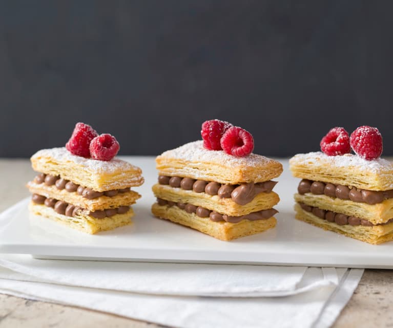 Raspberry & custard cream mille-feuille