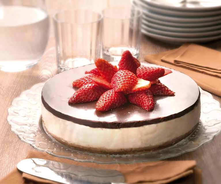 Cheesecake ai due cioccolati e fragole