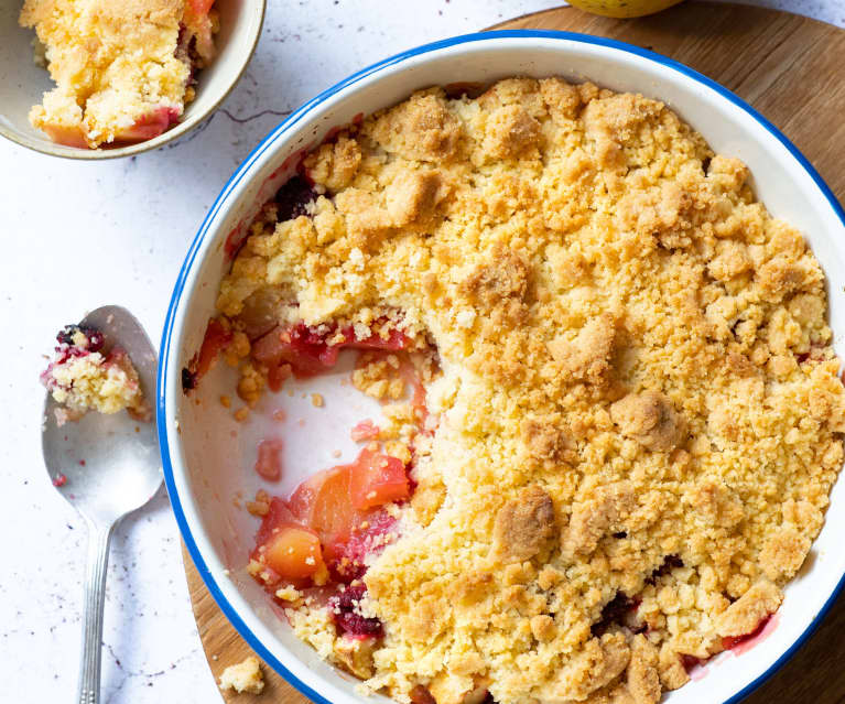 Crumble pommes-framboises