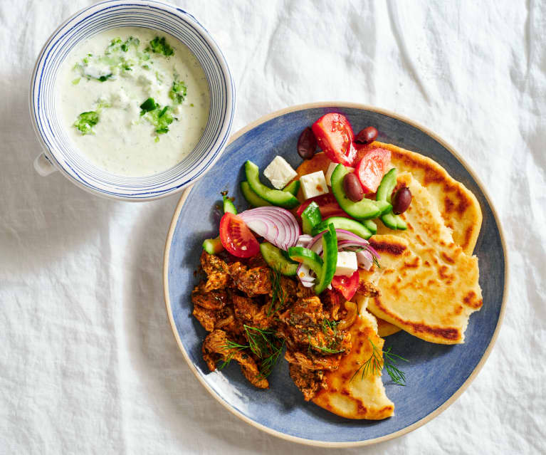 Chicken gyros with tzatziki