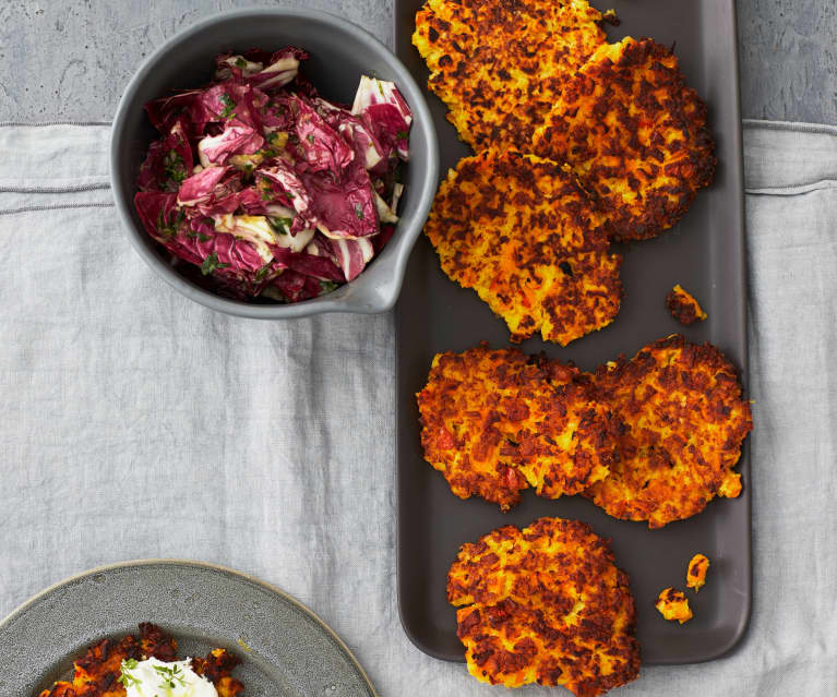 Kartoffel-Kürbis-Rösti mit Radicchio-Salat