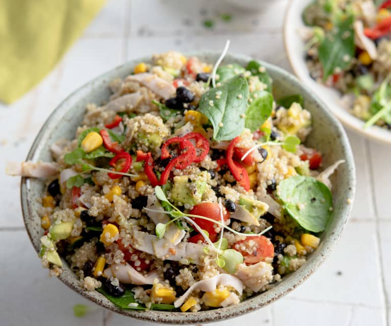 Ensalada tex-mex de quinoa y pollo