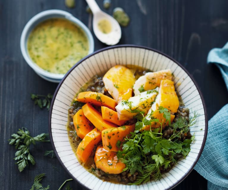 Bowl de lentilles au haddock