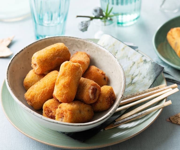 Croquetes de cecina e queijo de cabra