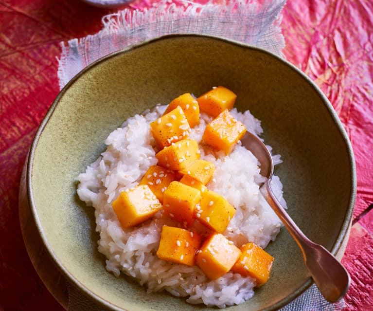 Kokosmilchreis mit Mango-Topping