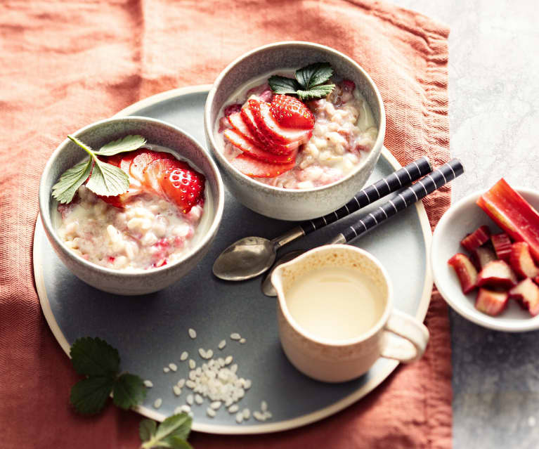 Risotto fraise-rhubarbe