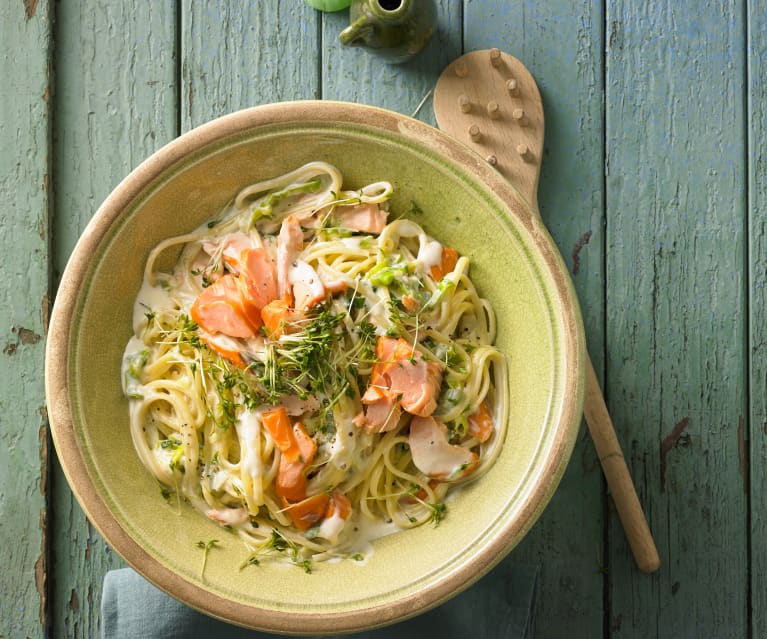 Lachs-Linguine