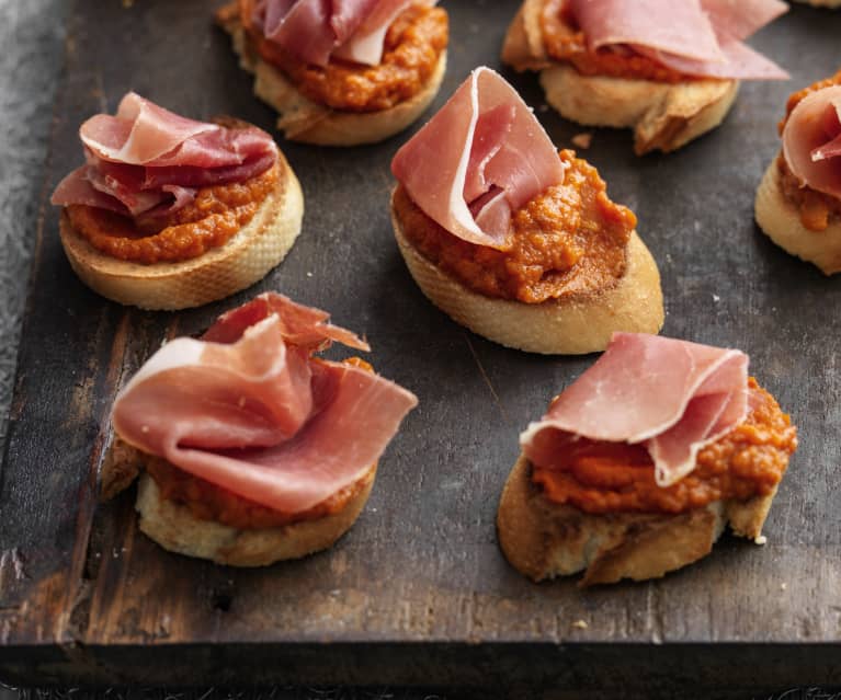 Sofrito Toasts with Serrano Ham