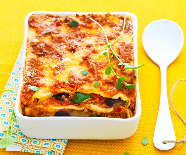 Lasagne courgettes, aubergines et tomates