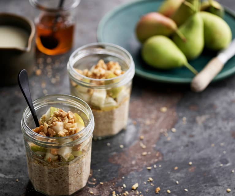 Overnight oats com pera