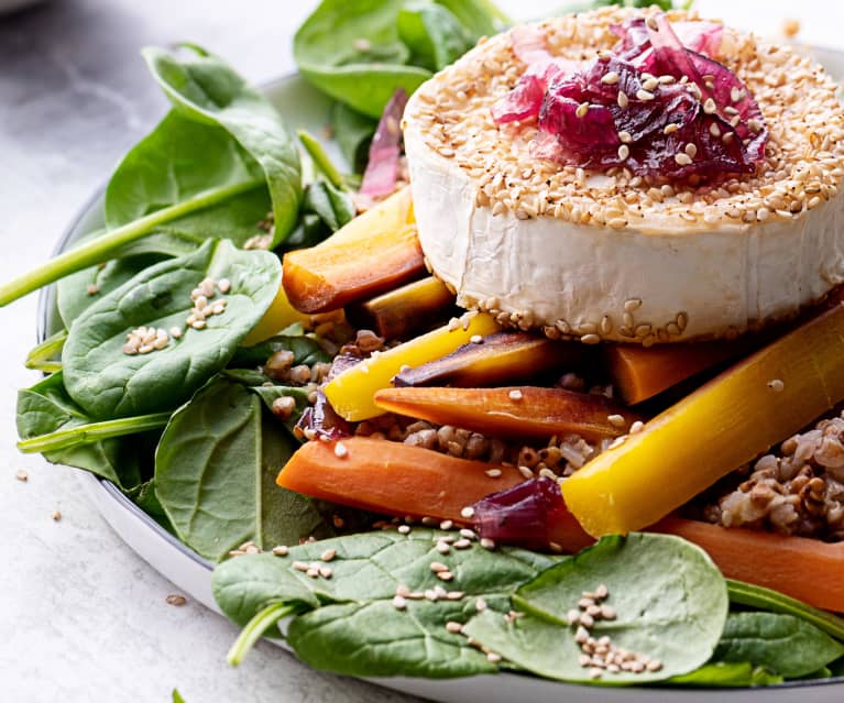 Insalata di grano saraceno, carote e formaggio di capra (Bimby Friend)