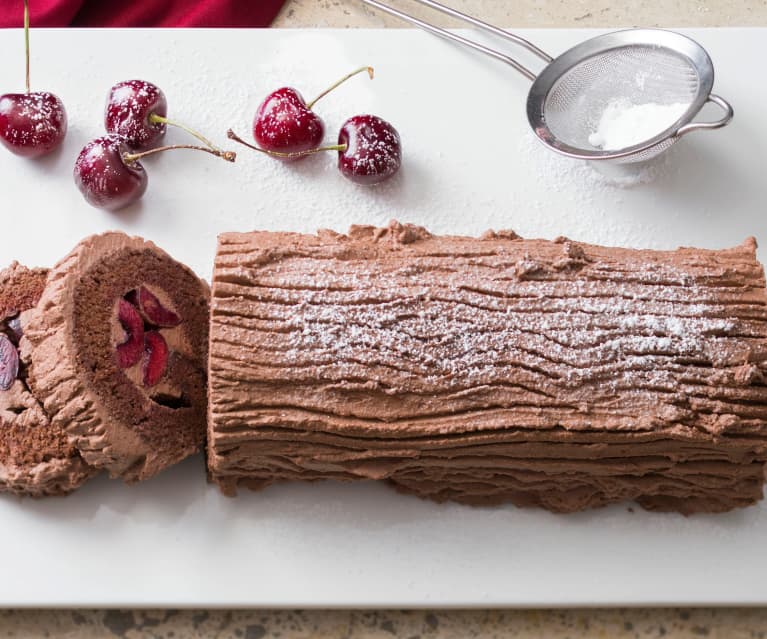 Bûche forêt noire enneigée